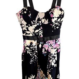 Be Be XS Women's Black Floral Sleeveless Sun Dress Miss Size 0 2 Extra Small
